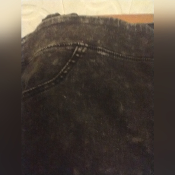 Terra & Sky Black Jeggings Black Acid Wash High Weight Skinny - Picture 5 of 16